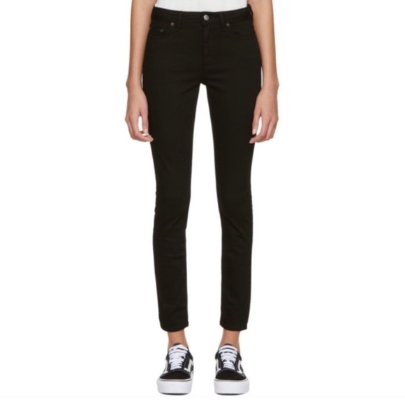 ACNE Studios Climb Jeans Skinny Ankle Crop in Stay Black 28 - Picture 1 of 17